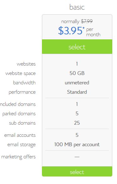 Promotional Bluehost Pricing